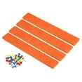 thumbnail image 1 of Unique Bargains Felt Bulletin Board Bar Strip Self Adhesive Wall Pin Board, Orange 4 Pack, 1 of 5