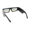thumbnail image 4 of Womens Exaggerated Thick Temple Mod Narrow Rectangle Plastic Sunglasses Black Gold - Green Yellow, 4 of 4