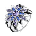 thumbnail image 1 of El oro del platino 18k del boho de las mujeres plateó los s de girasol anaranjados (tamaño 7) Plata (talla 7) Sunnimix Anillos, 1 of 8