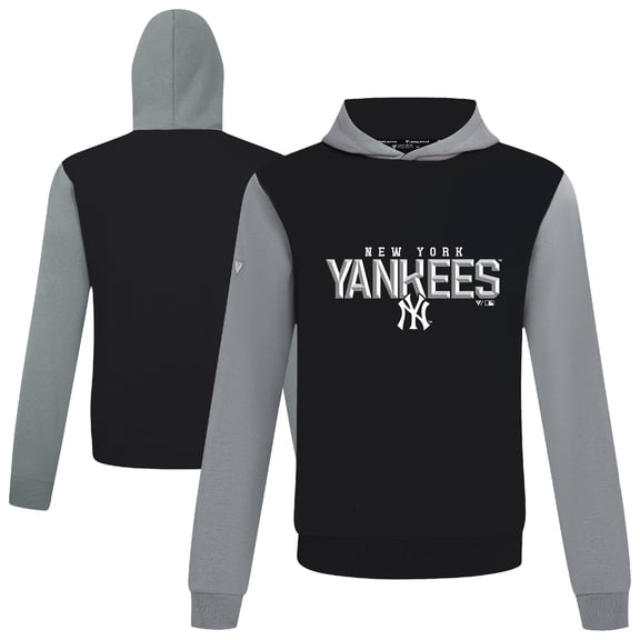 Men's Levelwear Black New York Yankees Throwback Carve Ultimate Hoodie