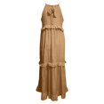 thumbnail image 3 of Womens Maxi Dress Sleeveless Tiered Beach Dress Casual Loose Swing Boho Smocked Ruffle Womens Long Dresses Casual Women Party Dresses Short Maxi Dress for Women Cute Shirt Dress Womens Short Sleeve, 3 of 4