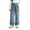 Light Blue, variant on Edvintorg High Waisted Jeans for Girls Streetwear Baggy Casual Wide Leg Denim Pants with Pockets School Kids Clothes Girls 2-13