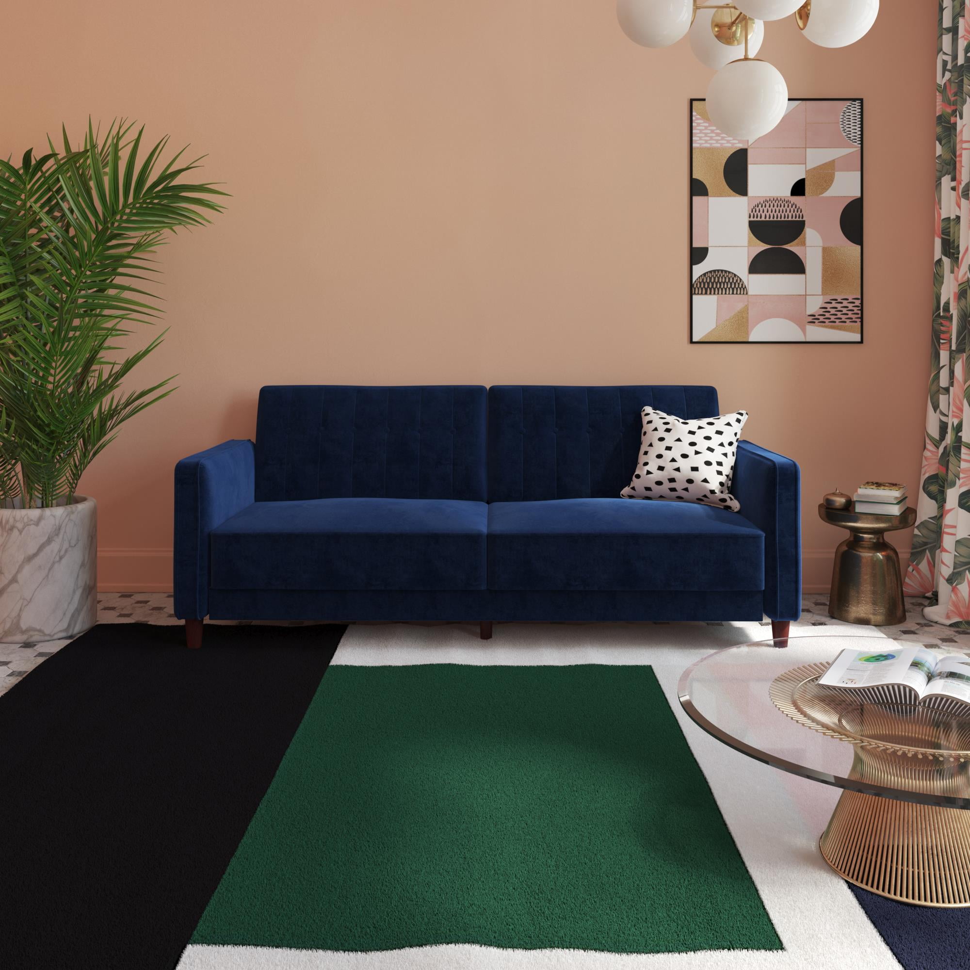 DHP Pin Tufted Sofa Bed in Velvet, Multiple Colors - Walmart.com