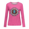 thumbnail image 4 of USSUMA Women Autumn Blouses Sweatshirts, Comfy Sexy Loose Fitting Oversized T Shirts for Women Round Neck Long Sleeves Shirts Junior Tunic Tops Floral Animal Stripes Printed Shirts Basic Tee, 4 of 5