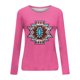 thumbnail image 4 of Camiseta de moda sexy informal para mujer, blusa estampada de manga larga con cuello redondo y fruncido Pompotops FGAJ7279, 4 of 5
