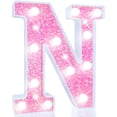 thumbnail image 1 of Carpa LED Pooqla con forma de letra para marquesina, color rosa claro, funciona con pilas, 1 of 6