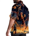 thumbnail image 3 of Basketball Men's Casual Poplin Printed Button Down Short Sleeve Summer Beach Shirts - Unisex, 3 of 6