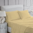 thumbnail image 5 of Purity Home 4-Piece 100% Cotton Percale Bedsheet Set, Queen Yellow – 400 Thread Count, Cool & Crisp, Breathable, Deep Pocket, 5 of 14