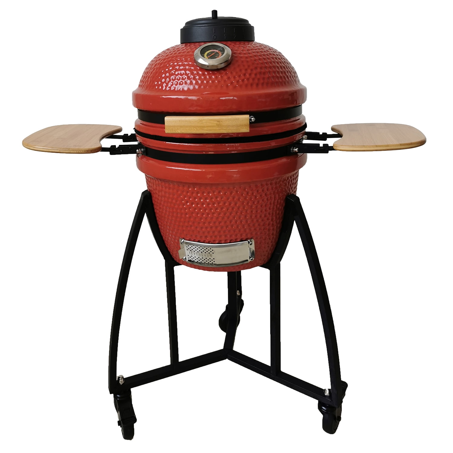Lifesmart 15" Red Kamado Grill Bundle with Cover, Cart, Starter and