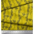 thumbnail image 3 of Soimoi Yellow Cotton Voile Fabric Stencil Leaves Decor Fabric Printed Yard 56 Inch Wide, 3 of 3