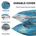 thumbnail image 4 of Waterproof Throw Pillow Covers Set of 2, 16x16 Inch Sea Turtle Coastal Decorative Pillowcases Outdoor Pillow Slip Cushion Covers Set for Couch Tent Summer Beach Coral Ocean Fishes, 4 of 7