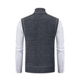 thumbnail image 4 of GrmtClth Vest for Men Fake Two Piece Full Zip Stand Collar Sleeveless Knit Layering Gilet with Side Pockets Fall Winter Business Casual Waistcoat Dark Gray L, 4 of 4