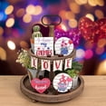 thumbnail image 2 of Valentine's Day Tiered Tray Decor Set,Wood Valentine's Day Table Decor Farmhouse Valentine's Day Decor Valentine Hugs Kisses, Heart Wooden Tabletop Signs for Valentines Day Gift, 2 of 6