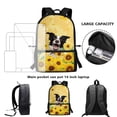 thumbnail image 6 of KUIFORTI Sunflower Border Collie Kids Schoolbag 17 inch Big Capacity Stationery Daily Necessities Storage Bag Ergonomic Bookbag, 6 of 6