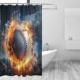 thumbnail image 2 of FREEAMG Baseball Fire Shower Curtain - 72x72 Inch Waterproof Fabric Shower Curtains with 12 Hooks - Modern Home Bathroom Hotel Spa Decorations, 2 of 5