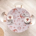 thumbnail image 4 of Ambesonne Japanese Fitted Round Tablecloth, Sakura Flowers Watercolor, 45"- 56" Diameter, Dark Salmon and White, 4 of 5