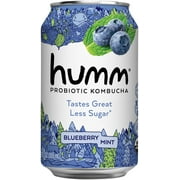 Humm Kombucha Tea, Blueberry Mint, Probiotic, Organic, 12oz Can
