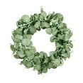 thumbnail image 1 of Corona de plantas para colgar en la puerta, hojas verdes, ideal para bodas, hogar y oficina. Estilo 2, 1 of 8