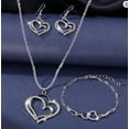 thumbnail image 2 of Daolelai Heart Shaped Bracelet Necklace Earrings Jewelry Set, 2 of 7