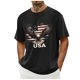 thumbnail image 1 of Tops para hombre, blusas y camisas de cuello redondo y manga corta para hombre. Top/camisa de cuello redondo y manga corta con estampado del Día de la Independencia para hombre. Tops para hombre., 1 of 5