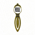 thumbnail image 1 of World's Best Teacher Student Quote Bookmark Retro Office Label Page Marker, 1 of 4