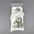 thumbnail image 1 of Ambesonne Black White Bedding Set 3 Pcs, Eagle Wildlife Art, Twin XL, Black White, 1 of 3
