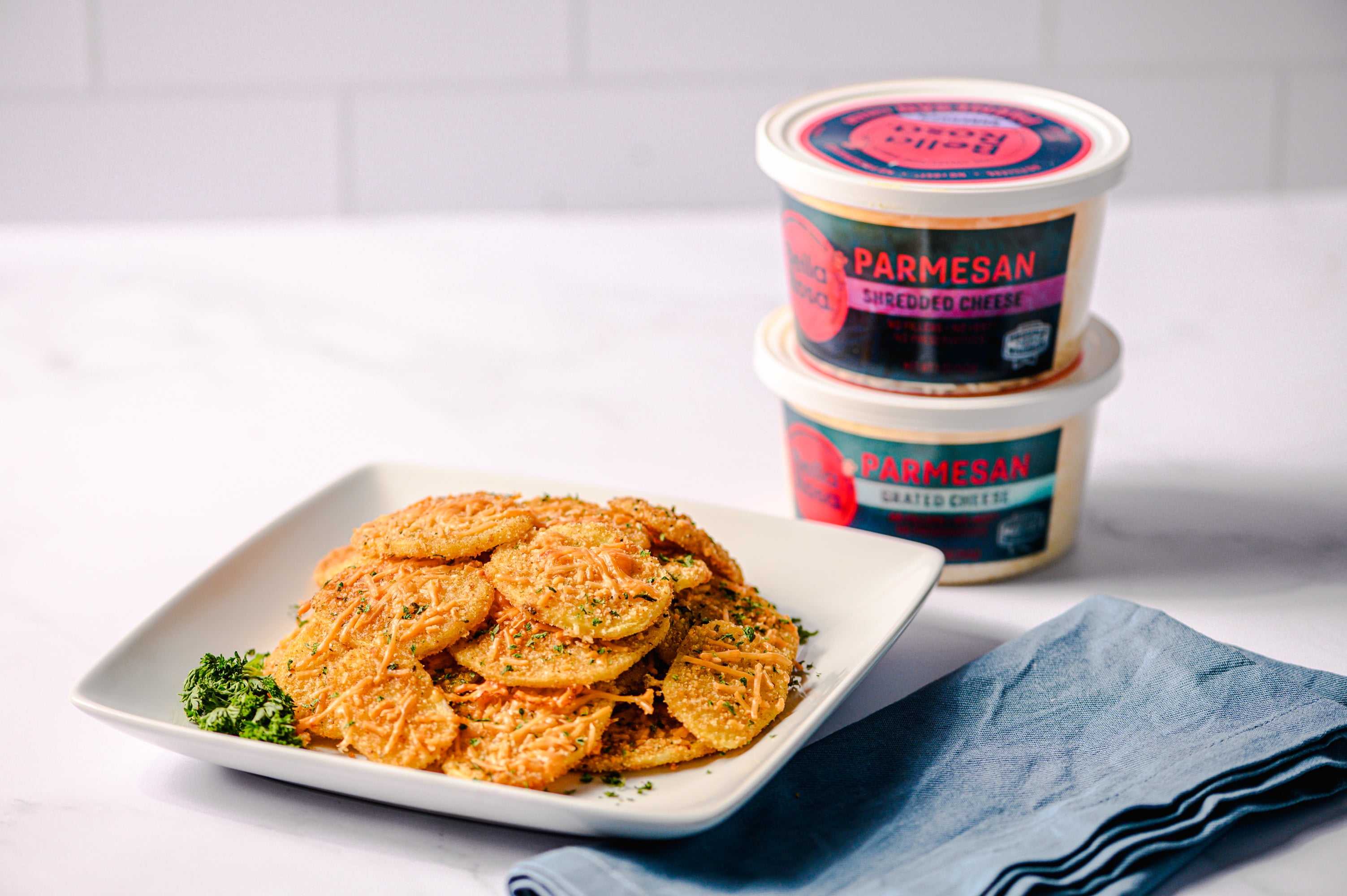 Bella Rosa Shredded Parmesan Cheese, Refrigerated 5 oz  Recyclable Plastic Cup