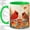 Green, variant on Autumn Cardinals Watercolor Coffee Mug, Fall Cardinal Mug, Morning Coffee Tea Cup for Home Office, Red Birds on Maple Branch with Leaves, Seasonal Nature Art, Bird Lovers Women Men