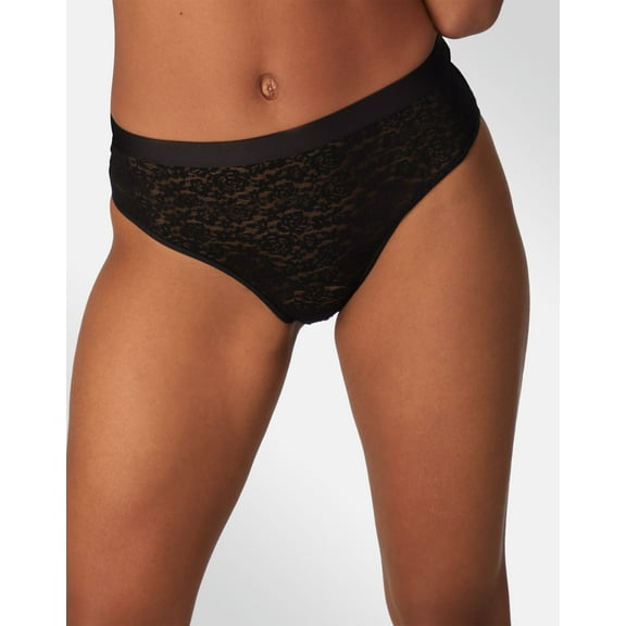 Maidenform Womens Pure Comfort Stretch Lace Hi-Leg Bikini