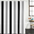 thumbnail image 3 of Black Gray Striped Waterproof Fabric Shower Curtain, Farmhouse Stripe Art Waterproof Fabric Shower Curtain for Bathroom Curtains Bathtubs Hotel Washable Shower Curtains with 12 Hooks Small 36x72in, 3 of 8