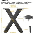 thumbnail image 2 of Furniture Legs Likapop, metal en forma de X, 16 pulgadas, color negro, juego de 2, 2 of 8