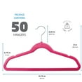 thumbnail image 6 of Zober Non Slip Kid's Velvet Clothing Hangers, 50 Pack, Pink, 6 of 7