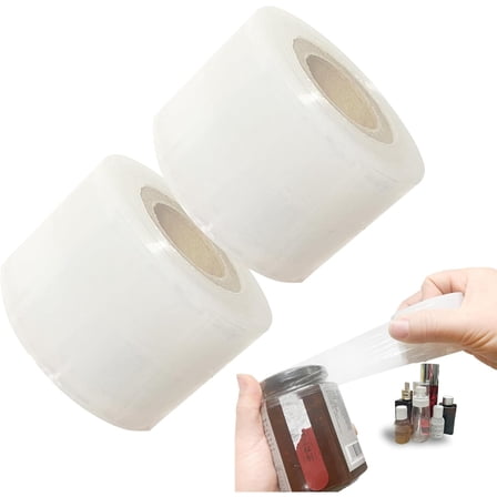 Shrink Wrap Roll  Mini Stretch Wrap 2rolls for Jars Bottles Cans Seal（Each 1.58in×492ft）