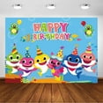 thumbnail image 5 of COFUNU Shark Birthday Party Decoration Cartoon Photo Backdrop Background Wall Sticker for Boy Girl Baby Shower Décor, 5 of 7