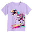 thumbnail image 4 of Ulanda Boys Girls Shirts 3D Graphic T-Shirt Neon Clothes Short Sleeve Animal Print Tee 5-13 Years (Purple, 7-8 Years), 4 of 4