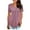 Pink, variant on Traleubie Women's Plus Size Short Sleeve Tops V-Neck Button Pleated Pleated Shirt m-4x