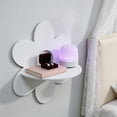 thumbnail image 6 of ROLKFUK Small White Flower Shaped Wood Wall Shelf, 11.8 Inch Floating Shelf for Bathroom Bedroom Wall Decor, Space Saving Storage Organizer for Keys Jewelry Plants, 6 of 6