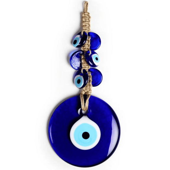 Evil Eye Lovers Wall Hanging Glass Modern Home Decoration Cobalt Blue