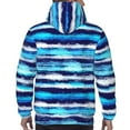 thumbnail image 7 of Pofeuu Ice Blue Stripes Print Mens Casual Hooded Collar Drawstring Hoodies Pullover Sweatshirts Casual Long Sleeve Shirts-XX-Large, 7 of 7