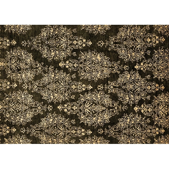 Ahgly Company Indoor Rectangle Abstract Brown Modern Area Rugs, 2' x 5'