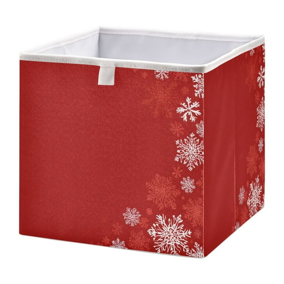 Fabric Open Basket Bins Foldable Storage Basket 2 Size Avliable Winter Christmas
