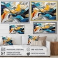 thumbnail image 4 of Designart "Liquid Ink Abstraction Harmony Blue and Yellow Fusion IV" Abstract Framed Wall Art Decor - Modern Blue Abstract Liquid Ink Entryway Framed Wall Art, 4 of 6