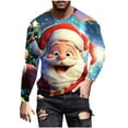 thumbnail image 2 of Zylanna Men's Long Sleeve T-Shirts, Loose Crew Neck Activewear Christmas Print Casual Tops for Men Light Blue, 2 of 5