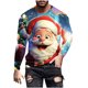 thumbnail image 2 of Blusas y camisas de manga larga y cuello redondo para hombre, informales, con estampado navideño, deportivas, de poliéster., 2 of 5
