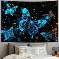 thumbnail image 2 of WYYP  Butterfly Tapestry for Room Decor,Blue Fantasy Butterflies on Starry Sky Tapestries Wall Hanging,Black Night Sky Tapestry for Bedroom Aesthetic Living Room Dorm Party Decoration, 40x60inch, 2 of 6