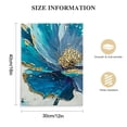 thumbnail image 2 of Nawypu Blue Flower Abstract Canvas Wall Art Blue White Gold Abstract Large Painting White Flower Texture Artwork Gold Poster Prints Teal Flower Pictures Turquoise Modern Art Wall Decor, 2 of 5