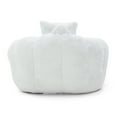 thumbnail image 4 of Giant Faux Fur Shell Bean Bag Chair with Footstool, Ergonomic High-Density Foam for Adults & Kids Gaming/Reading, Living Room & Bedroom Comfort, 4 of 7