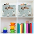thumbnail image 6 of Storage Basket Watercolor Rabbit Foldable Canvas Laundry Baskets Bin Waterproof Inner Layer with Sturdy Handles for Toy Nursery Blanket Clothes 2 Pack, 6 of 7