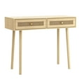 thumbnail image 3 of Atlantic Loft & Luv Coda Rattan Desk with Drawers, 34.75 W x 15.75" D x 31" H, Natural, 3 of 7