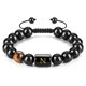 thumbnail image 4 of Sonducket 26 pulseras con letras ajustables de 10mm, cuentas de piedra de ojo de tigre de ónix negro Natural, de cuerda trenzada, regalo Ropa, zapatos y accesorios Miscelánea No.19, 4 of 6